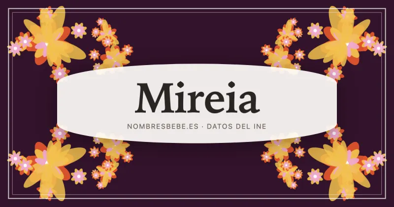 Mireia, en una estampa ornamental de nombresbebe.es