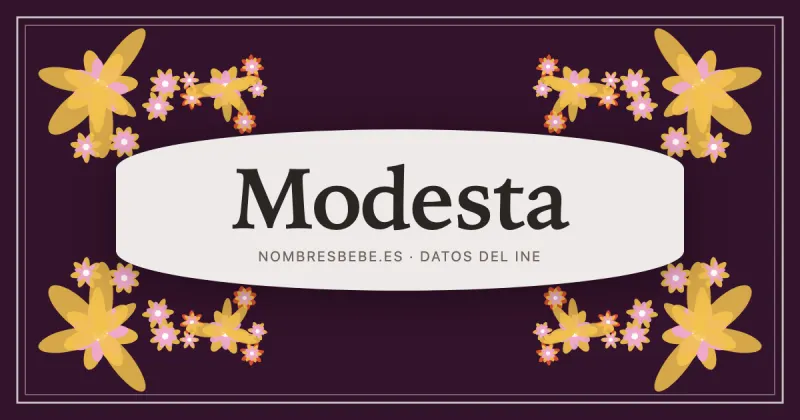 Modesta, en una estampa ornamental de nombresbebe.es