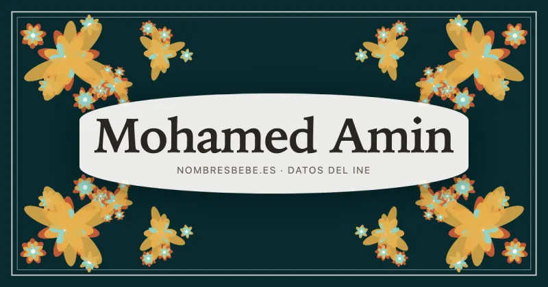 Mohamed Amin, en una estampa ornamental de nombresbebe.es