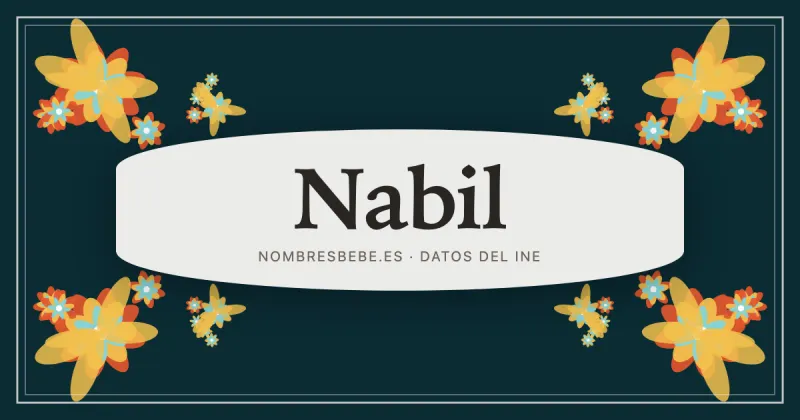 Nabil, en una estampa ornamental de nombresbebe.es
