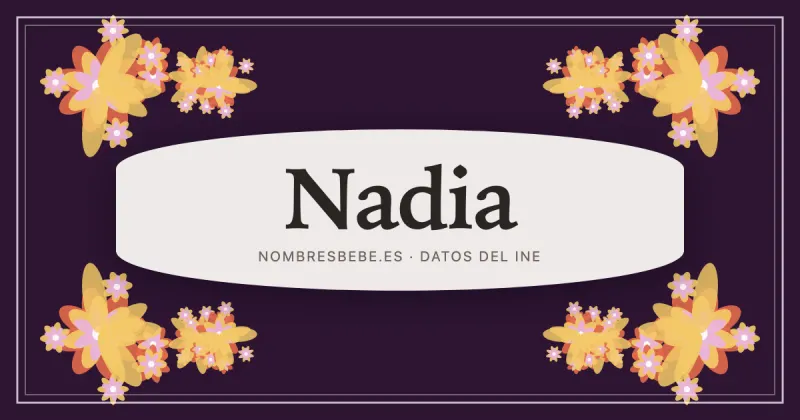 Nadia, en una estampa ornamental de nombresbebe.es