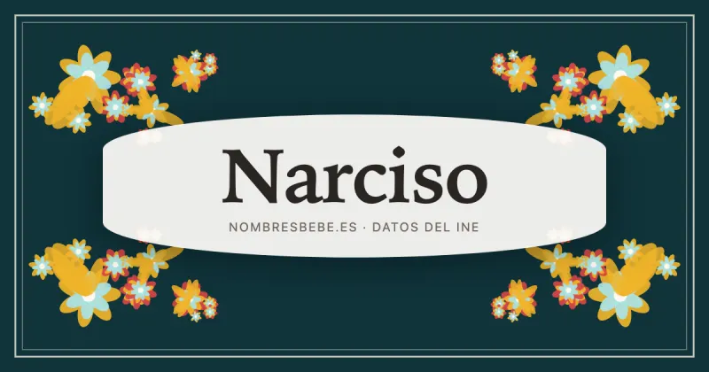 Narciso, en una estampa ornamental de nombresbebe.es