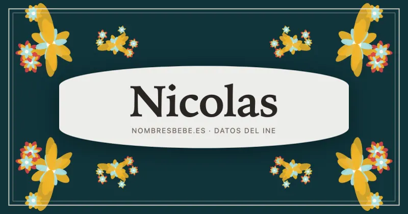 Nicolas, en una estampa ornamental de nombresbebe.es