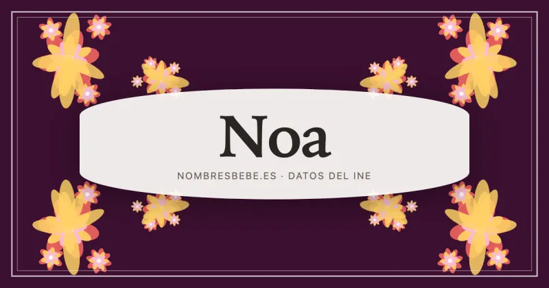 Noa, en una estampa ornamental de nombresbebe.es