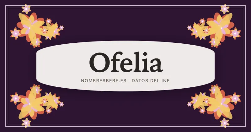 Ofelia, en una estampa ornamental de nombresbebe.es
