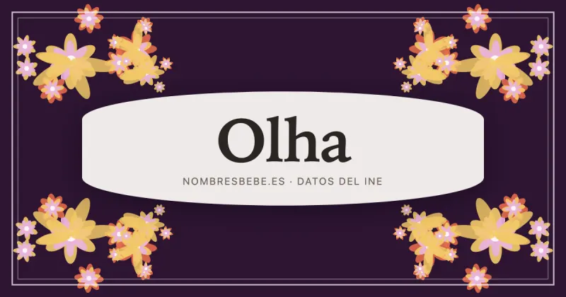 Olha, en una estampa ornamental de nombresbebe.es