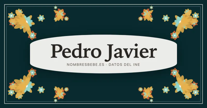 Pedro Javier, en una estampa ornamental de nombresbebe.es