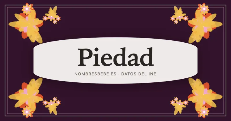 Piedad, en una estampa ornamental de nombresbebe.es