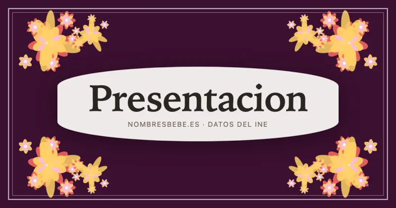 Presentacion, en una estampa ornamental de nombresbebe.es