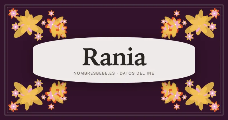 Rania, en una estampa ornamental de nombresbebe.es