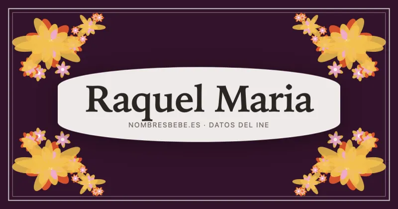 Raquel Maria, en una estampa ornamental de nombresbebe.es
