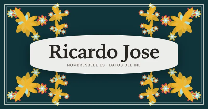 Ricardo Jose, en una estampa ornamental de nombresbebe.es