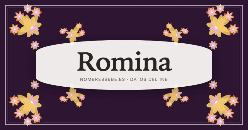 Romina, en una estampa ornamental de nombresbebe.es
