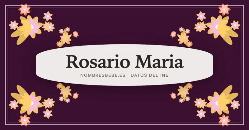 Rosario Maria, en una estampa ornamental de nombresbebe.es
