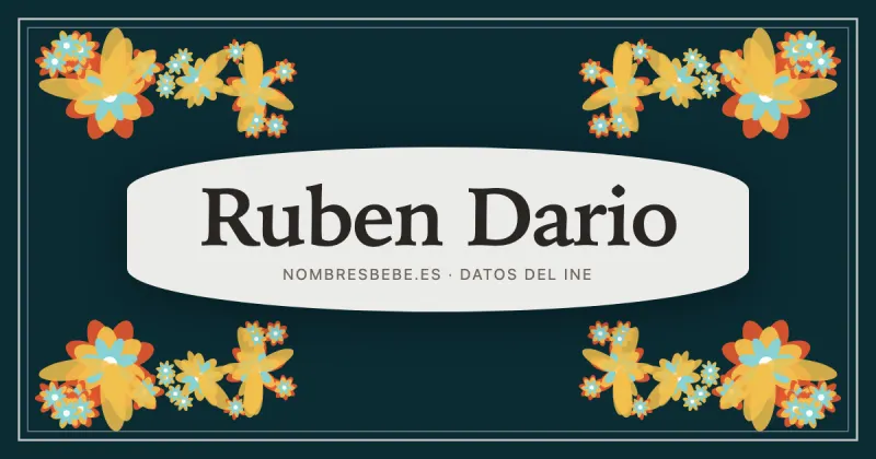 Ruben Dario, en una estampa ornamental de nombresbebe.es