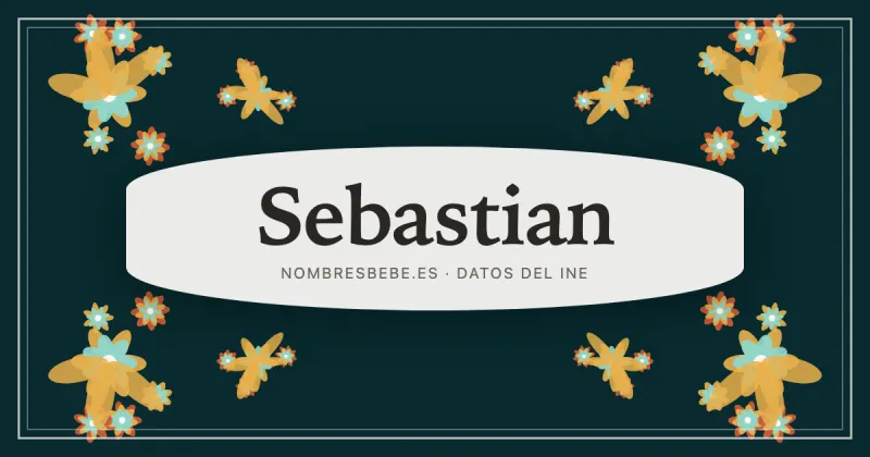 Sebastian, en una estampa ornamental de nombresbebe.es