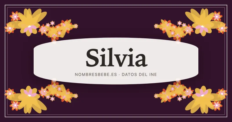 Silvia, en una estampa ornamental de nombresbebe.es