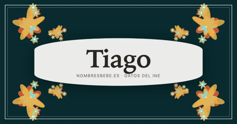 Tiago, en una estampa ornamental de nombresbebe.es