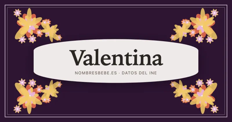 Valentina, en una estampa ornamental de nombresbebe.es