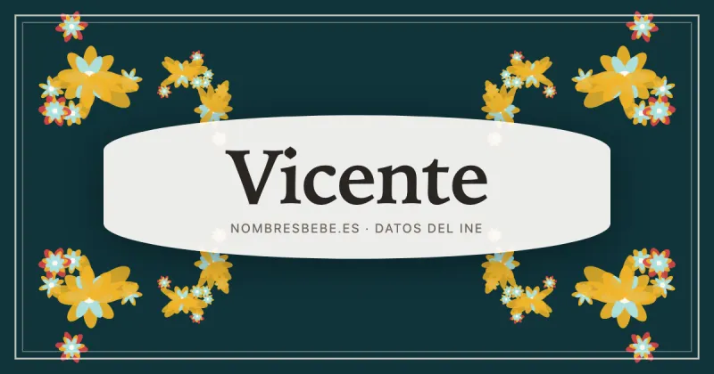 Vicente, en una estampa ornamental de nombresbebe.es