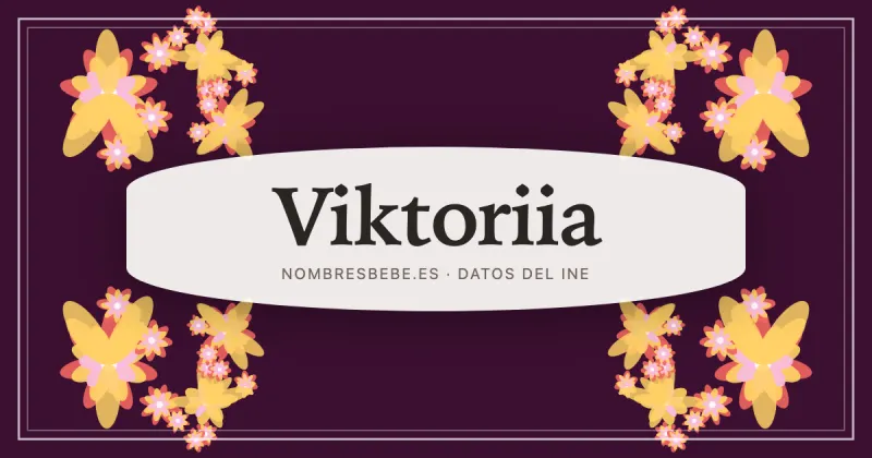 Viktoriia, en una estampa ornamental de nombresbebe.es