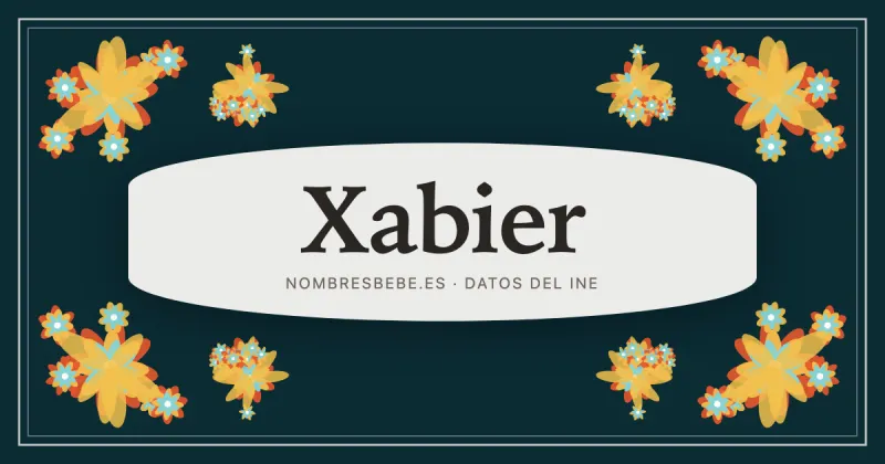 Xabier, en una estampa ornamental de nombresbebe.es